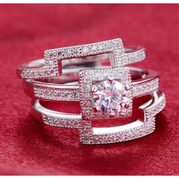 3pcs S925 bridal engagment ring - Picture 1 of 5